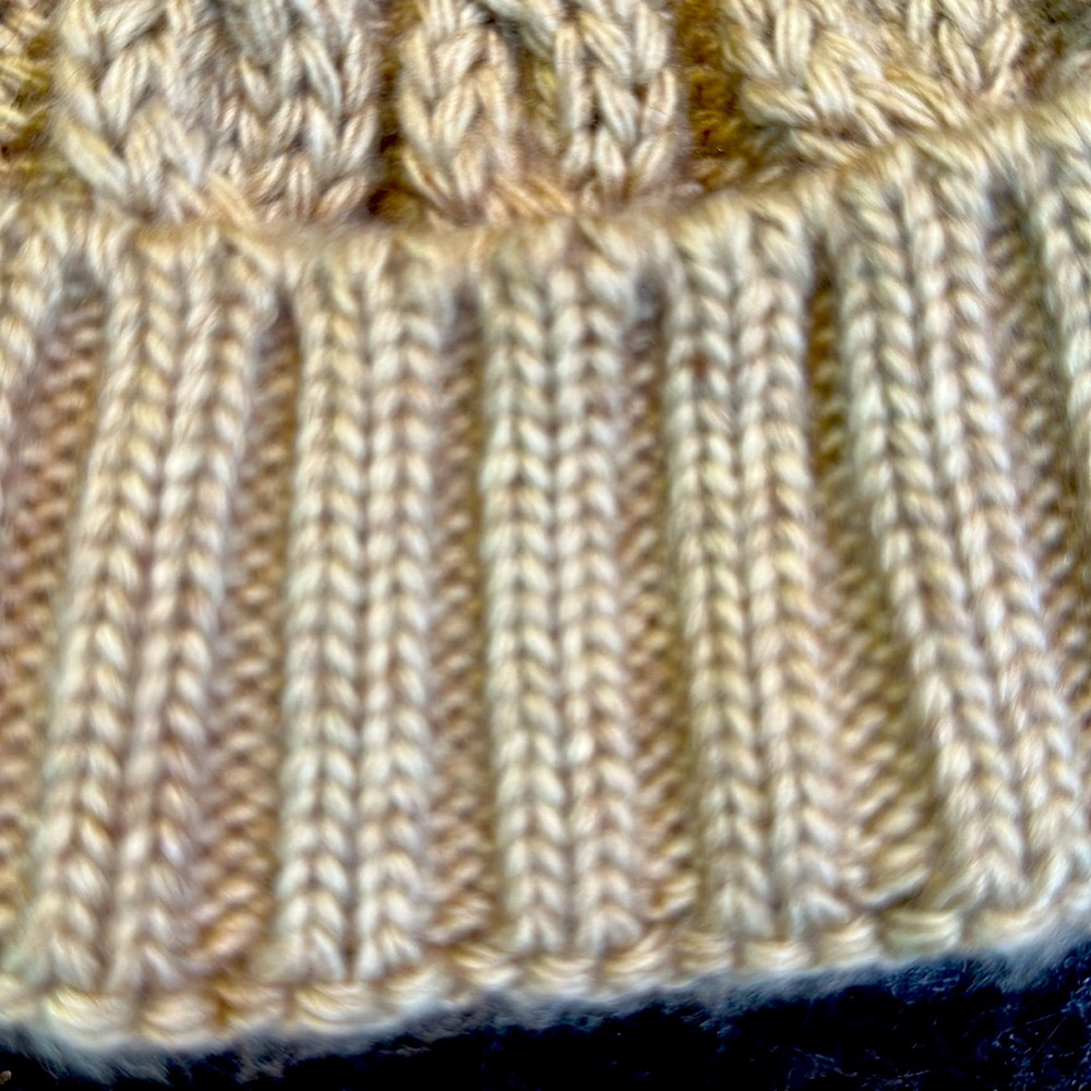 Soft knitted tan hat - Picture 2 of 4
